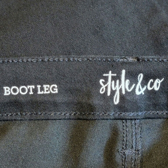 Style & Co Black Boot Leg Denim Jean Bootcut High Rise Classic Stretch Fit 12 - Picture 11 of 14